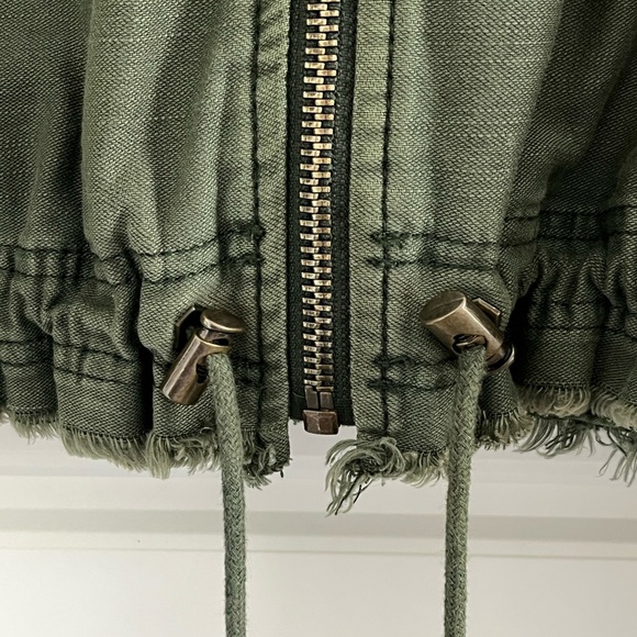 Free People Extreme Cropped Studded Embellished Military Jacket Size Small Boho - Picture 8 of 16